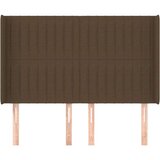  Vzglavje z ušesi temno rjav 147x16x118/128 cm blago, (20952883) | Shoptok.si