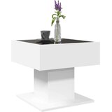 vidaXL Klubska mizica LED bela 50x50x45 cm inženirski les | Shoptok.si