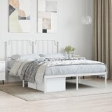 vidaXL Kovinski posteljni okvir z vzglavjem bel 150x200 cm Cene