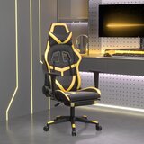 The Living Store Masažni igralni stol z oporo za noge črno in zlato umetno usnje - Gaming Stol, (21426585) Cene