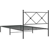  Metalni okvir za krevet s uzglavljem crni 100x190 cm | shoptok.hr