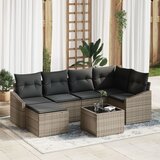 vidaXL set od 6 komada baštenske sofe s jastučićima crni poly ratan | shoptok.hr