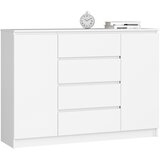 AKORD Komoda, 2 Vrata In 4 Predali, Bela, (5000332272) | Shoptok.si