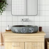  The Living Store Nadpultni umivalnik siv ovalen 59x40x15 cm keramika - Nadpultni Umivalnik, (21502151) | Shoptok.si