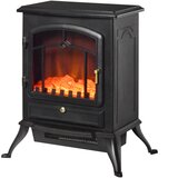 HOMCOM Talni električni kamin z učinkom plamena moči 1000W /2000W iz ABS in stekla 45 × 28 × 54cm črn, (20752713) | Shoptok.si