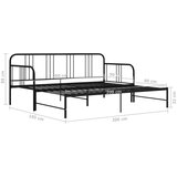  Izvlečni posteljni okvir črn iz kovine 90x200 cm, (20606643) | Shoptok.si