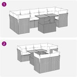vidaXL 8-dijelni set vrtnih sofa od poliratana s jastucima bež | shoptok.hr