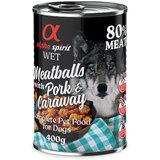 Alpha Spirit Dog Meatballs 6 x 400 g - svinjina in kumina Cene