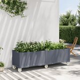 vidaXL Vrtna sadilica s kotačima siva 160x50x54 cm PP Cijene