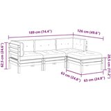 vidaXL 4-dijelni set vrtnih sofa s jastucima od impregnirane borovine | shoptok.hr