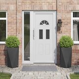 vidaXL Cvetlično korito 2 pcs Črna 40 x 40 x 75 cm Jeklo | Shoptok.si