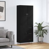  Visoka komoda crni 69,5x34x180 cm konstruirano drvo | shoptok.hr