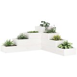  Vrtna sadilica s 4 razine 80,5 x 79 x 36 cm bijela od borovine | Eponuda.com