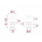 vidaXL Potisni odvod sa zaštitom od prelijevanja zlatni 6,4x6,4x9,1 cm | shoptok.hr