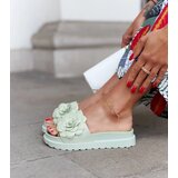 Gemre Green flip-flops with a flower Paciano | Shoptok.si