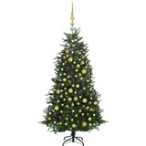  Umjetno božićno drvce LED s kuglicama zeleno 180 cm PVC i PE | shoptok.hr