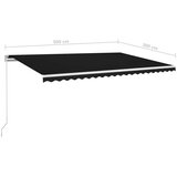 Tenda na ručno uvlačenje s LED svjetlima 500 x 300 cm antracit | shoptok.hr