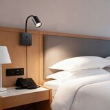  Immax NEO 08295L - Zidna lampa PUNTO sa USB 1xGU10/9W/230V crna | Eponuda.com