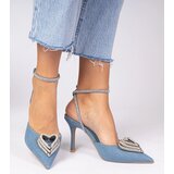 Gemre Blue slingback heels embellished with rhinestones Isoda | shoptok.hr