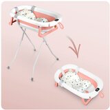 Ricokids RK-287 sklopiva kada za bebe – s termometrom, stalkom i uloškom, bijelo-ružičasta | shoptok.hr
