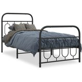 Furnova Kovinski posteljni okvir z vzglavjem in vznožjem črn 90x200 cm, (21938164) | Shoptok.si