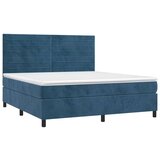  Box spring s madracem LED tamnoplavi 180x200 cm baršun | shoptok.hr