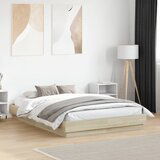 Furnova Posteljni okvir z LED diodami sonoma hrast 135x190 cm, (21934221) Cene