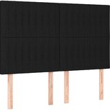  The Living Store Posteljno vzglavje 4 kosa črn 72x5x78/88 cm blago - Vzglavje, (21502639) | Shoptok.si