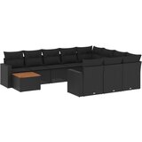  The Living Store Vrtna sedežna garnitura 11-delna z blazinami črn poli ratan - Vrtna Sedežna Garniture, (21443856) | Shoptok.si