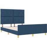  Krevetna konstrukcija s uzglavljem Plava 140 x 200 cm tkanina | shoptok.hr