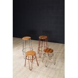 Premier Housewares Barska stolica od čvrstog brijesta u prirodnoj boji/ružičasto zlatna (visine sjedala 75 cm) District – | shoptok.hr