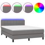  box spring s madracem LED tamnosivi 140x190 cm tkanina | shoptok.hr