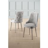 Hanah home Newa - Grey, Chrome GreyChrome Chair Set (6 Pieces) | ePonuda.com