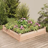vidaXL povišena vrtna gredica s oblogom 120x120x25 cm masivna jelovina