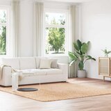 vidaXL Košata preproga bež 240x240 cm poliester Cene