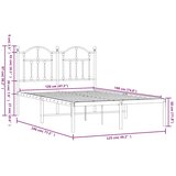 Metalni okvir za krevet s uzglavljem crni 120x190 cm | shoptok.hr