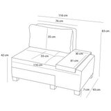 Atelier Del Sofa fotelja na razvlačenje perenna linen left grey