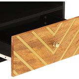 TV ormarić smeđe-crni 80 x 33,5 x 46 cm od masivnog drva manga | shoptok.hr