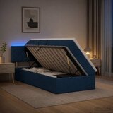  LED krevet za pohranu s madracem Plava 90 x 200 cm Tkanina | shoptok.hr