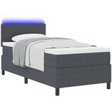 vidaXL Box Spring Postelja z Vzmetnico & LED Temno siva 90x200 cm Kordurojska tkanina, (22081211) | Shoptok.si