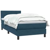 Box spring krevet s madracem tamnoplavi 80x220 cm baršunasti | shoptok.hr