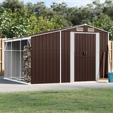 vidaXL Vrtno spremište smeđe 277 x 279 x 179 cm od pocinčanog čelika | shoptok.hr