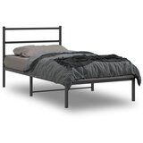 vidaXL Metalni okvir za krevet s uzglavljem crni 100x190 cm | shoptok.hr