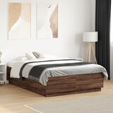 Maison Chic Posteljni okvir - Dvoposteljna postelja - Zakonska postelja rjav hrast 120x190 cm inženirski les-J14761, (21766662) | Shoptok.si