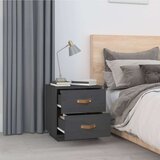  Noćni ormarići 2 kom sivi 40 x 34 x 45 cm od masivne borovine | shoptok.hr