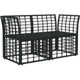  Zunanja ljubezenska sedežna garnitura 2 pcs Črna in Temno siva, (5000240812) | Shoptok.si
