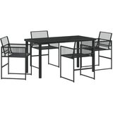 vidaXL 5-delni set vrtnih jedilnih stolov Črna Poli ratan | Shoptok.si