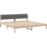  Okvir kreveta smeđe i tamnosivo 200 x 200 cm Masivna borovina | shoptok.hr