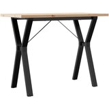  The Living Store Jedilna miza Y okvir 100x50x75,5 cm trdna borovina lito železo - Jedilna Miza, (21495817) | Shoptok.si