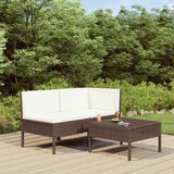 Maison Chic Seti vrtnega pohištva - Vrtna garnitura - Vrtni pohištvo set z blazinami 3-delna poli ratan rjava, (21797829) | Shoptok.si